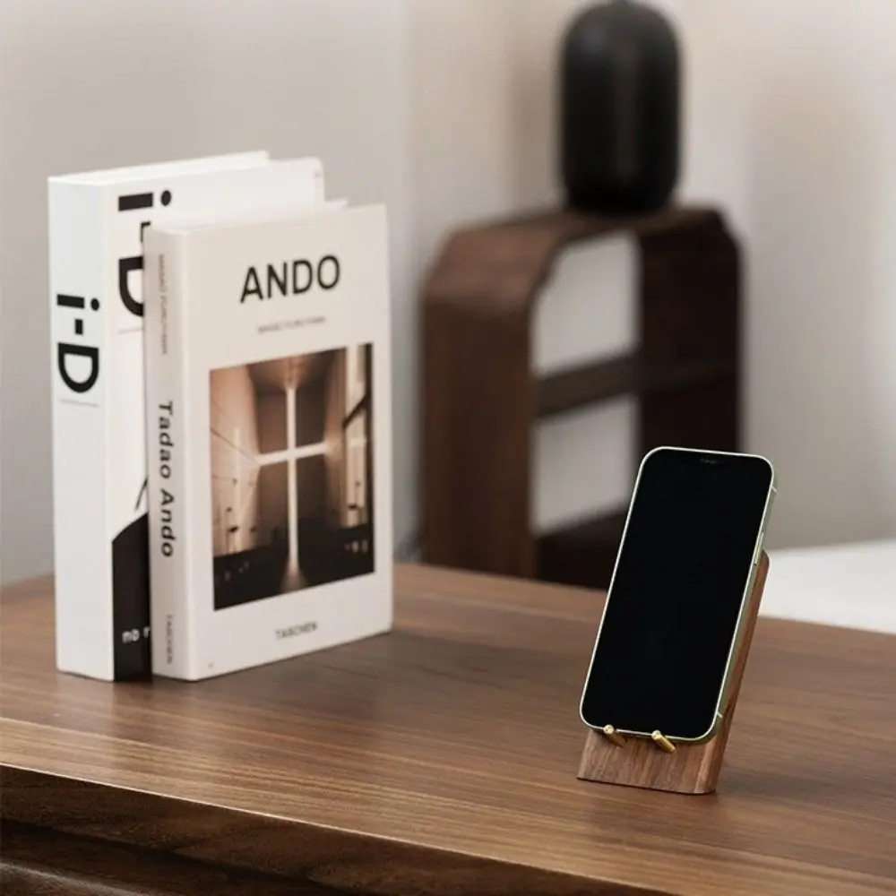 Wooden Lazy Phone Stand Vintage Convenient Charging Smartphone Support Bracket Multifunction Universal Small Tablet Holder