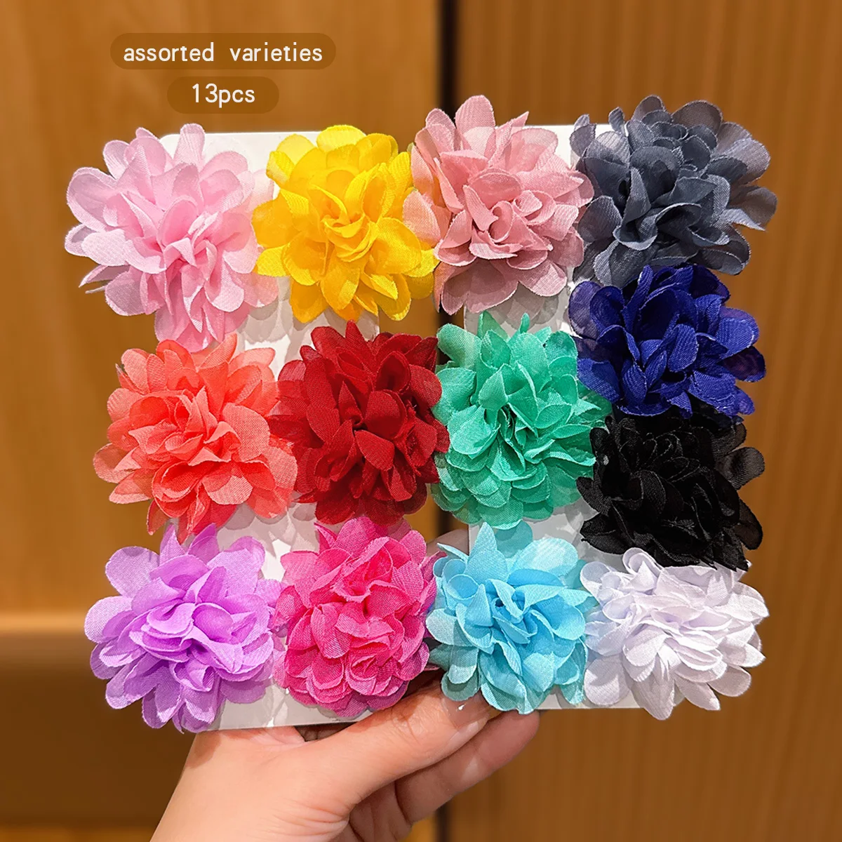 13 colors of random flower hair clips, sweet and colorful hair accessories suitable for daily use