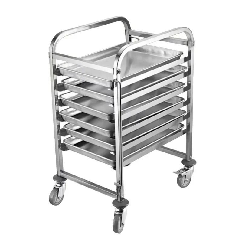 Stainless steel troley cart trolley with baking trays for bakery shop /rotary oven