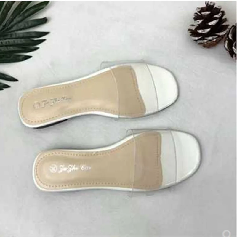 Women Transparent Black And White Slippers Open Toe Slides Summer Shoes Flattie Mixed Colors 48 34 Rome Style Fits True To Size