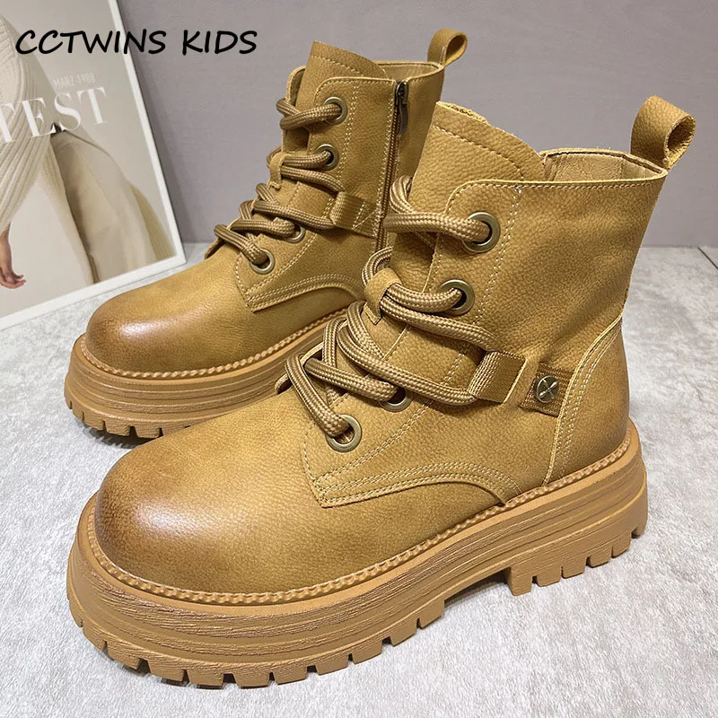 Kids Boots Autumn Winter Toddler Girls Fashion Brand Middle Calf Boot Children High Top Genuine Leather Warm Shoes Soft Platform