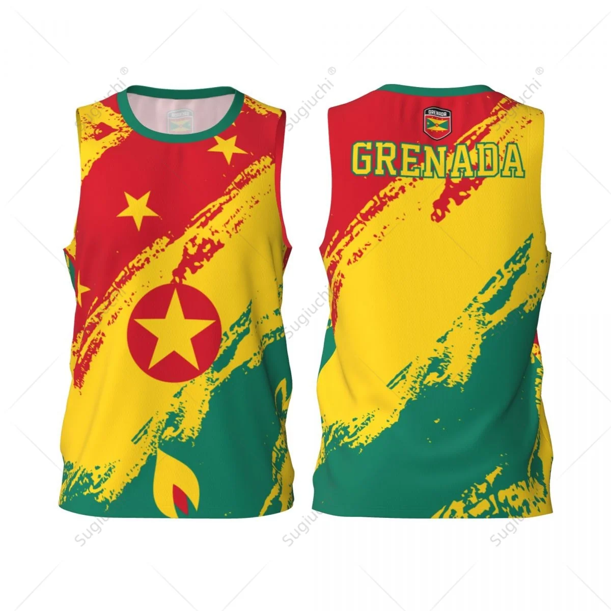 Men Basketball Sports Grenada Flag Running Fitness Multifunction Jersey Sleeveless shirt Custom Name Nunber Exclusive