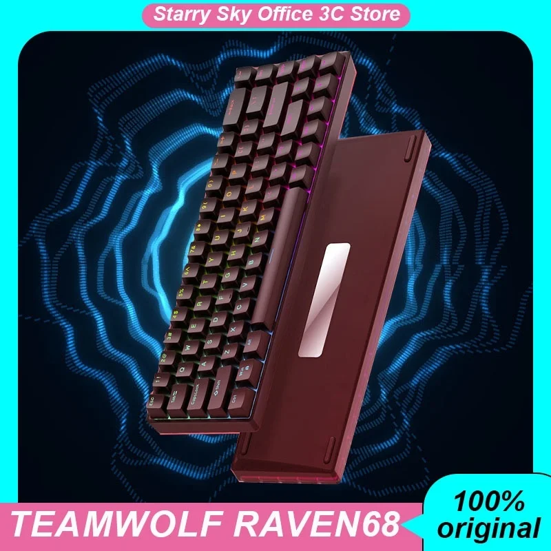 Teamwolf Raven68 Mechanical Keyboard Rt Esports 8k Magnetic Switch Hot Swap Customized Gaming Keyboard Laptop Office Accessory