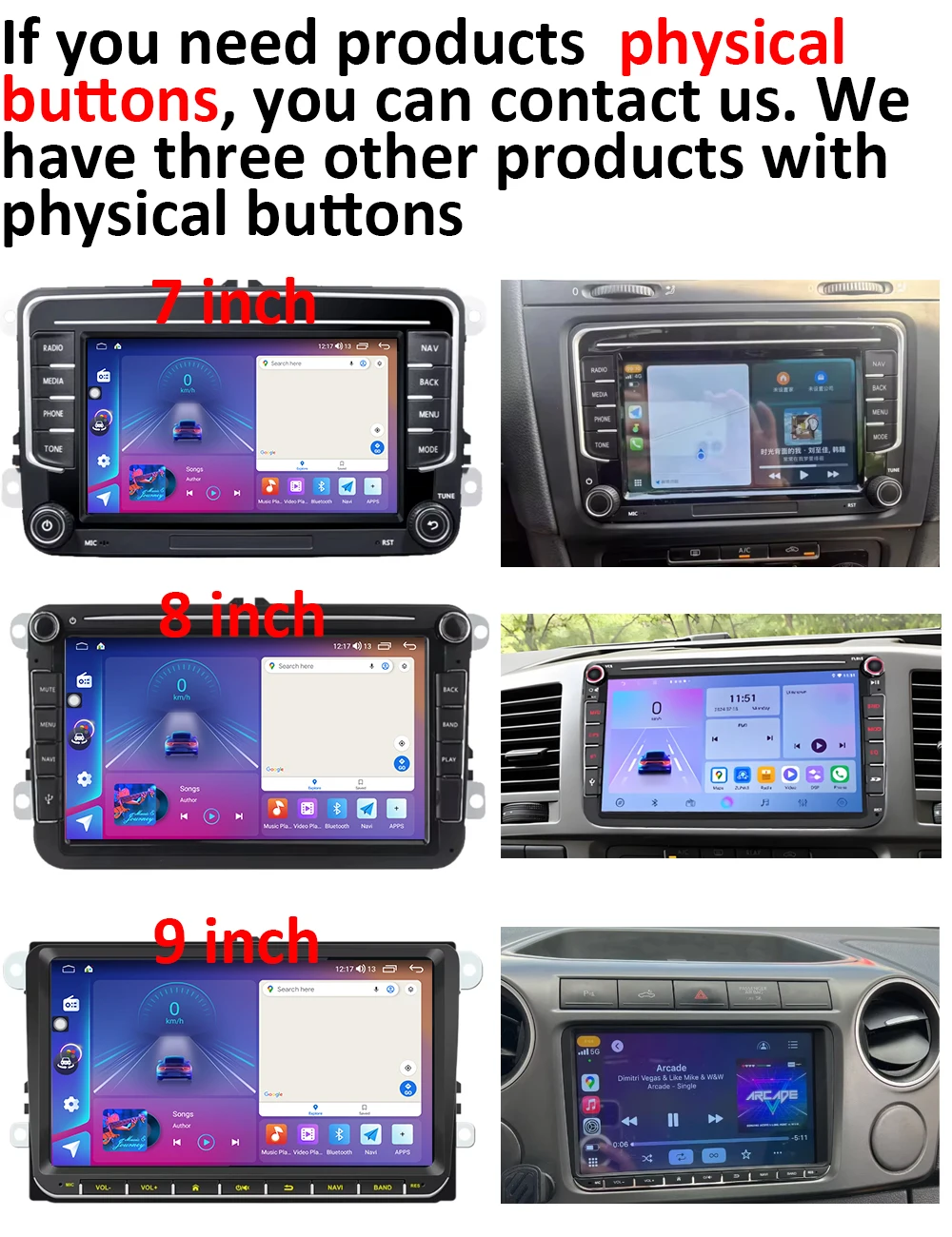 Android Radio For VW T5 Jetta Passat B6 Golf MK6 Tiguan Touran Scirocco Skoda Rapid Octavia Leon CarPlay Video GPS No 2din Video