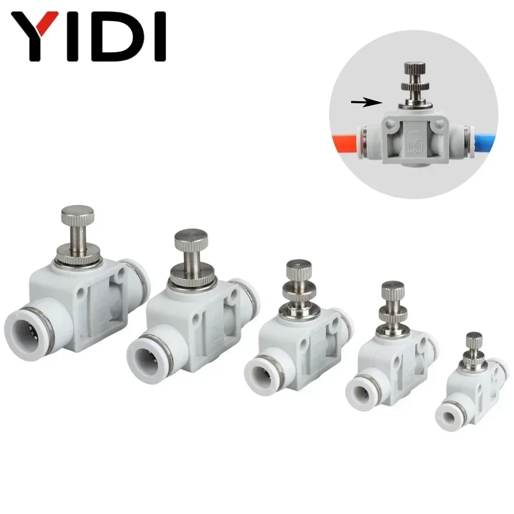 5/10 Pcs SA Pneumatic Speed Adiusting Air Compressor Fitting Flow Control Valve Hose Pipe Fittings Connector 4mm 6mm 8mm 10mm