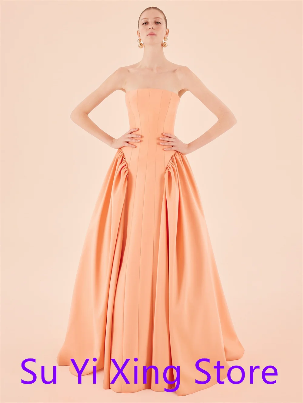 Customized Elegant pure Jersey Homecoming Dress Delicate  Strapless Panel Train Mermaid Zipper Back Customized Robe de soirée