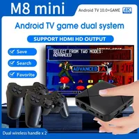 M8 Mini TV box Sistema Console Android10 64GB duplo S905 Video Game 10000+ Games Wireless Controller WiFi 4G/5G HD 4K H.265 iptv