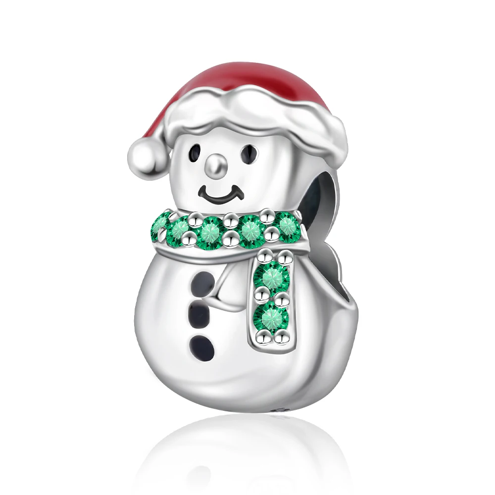 

Danturn 925 Sterling Silver Original Beads Snowman Dangle Charm fit Snake Chain Bracelet Fashion Women Jewelry Making