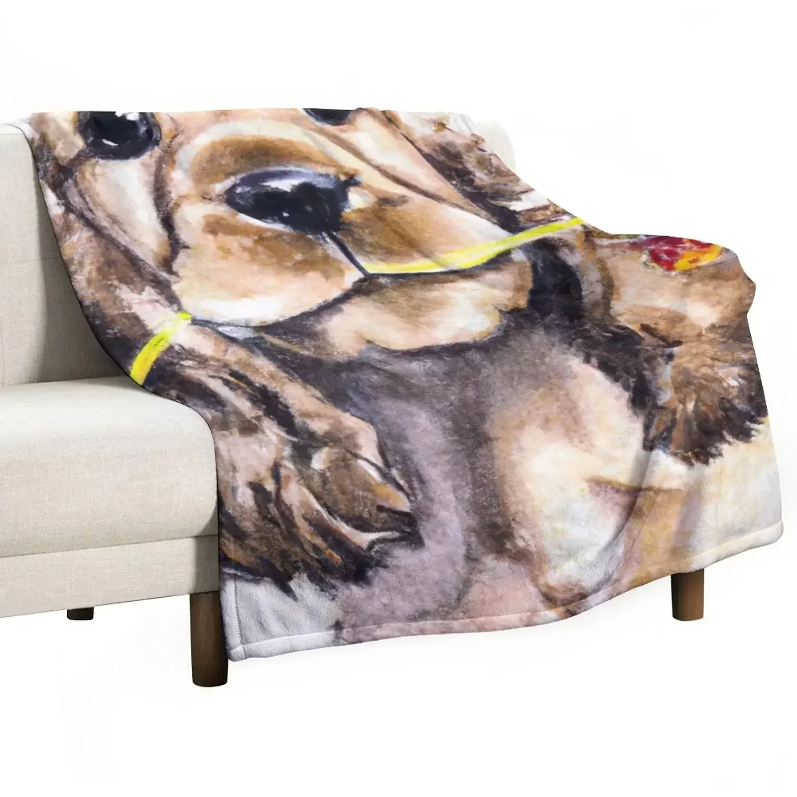 Cocker Spaniel Puppy Flower Power 2 Throw Blanket Softest Sofa Throw Polar Blankets