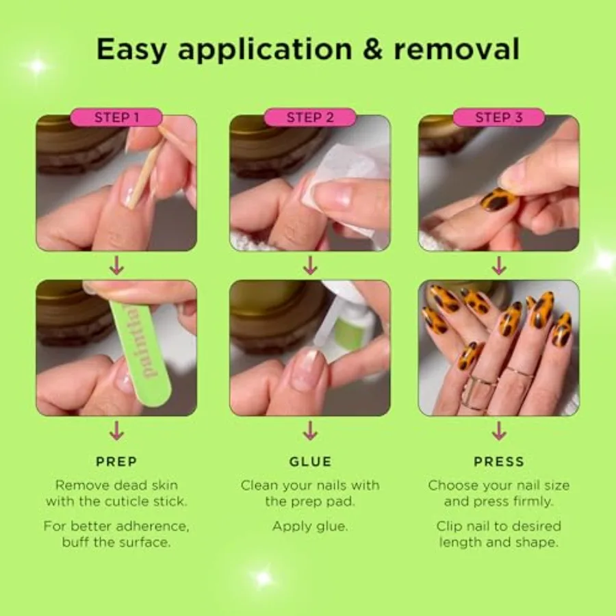 مجموعة أدوات مانيكير الأظافر Glam Noir المكونة من 30 قطعة لتحويل الأظافر بالحجم الكامل الفوري في المنزل أو OntheGo تتضمن F طويل الأمد #5