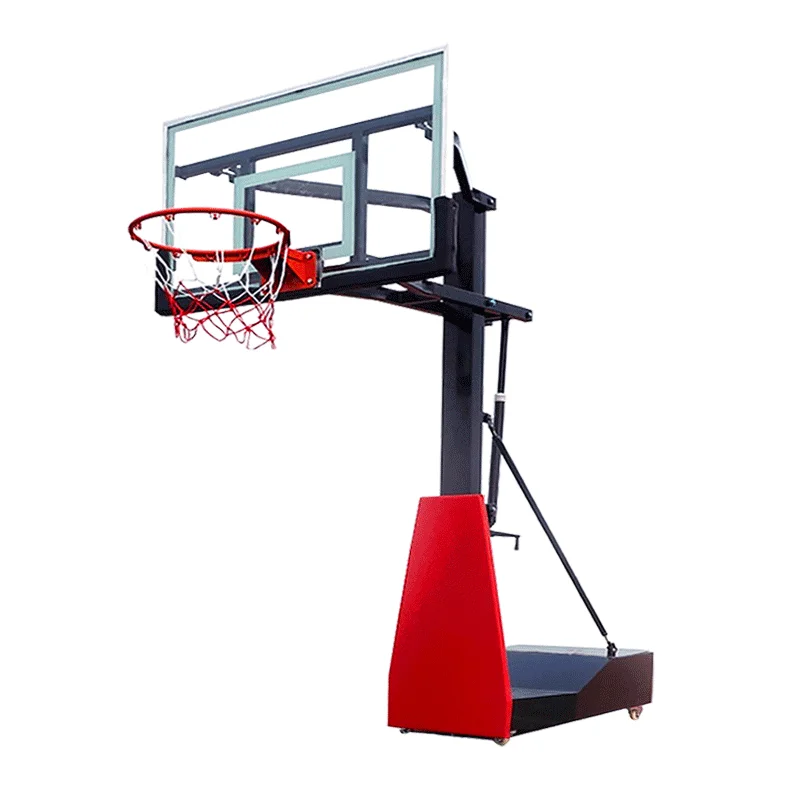 

Wholesale Outdoor Basketball Hoop Floor-mounted Basketball Stand Square Tube Basketball Racks Outdoor Court Equipment