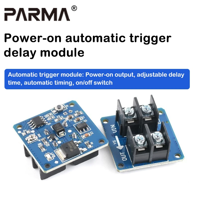 Automatic trigger module power-on output, adjustable power-on delay, automatic time delay timing, switch