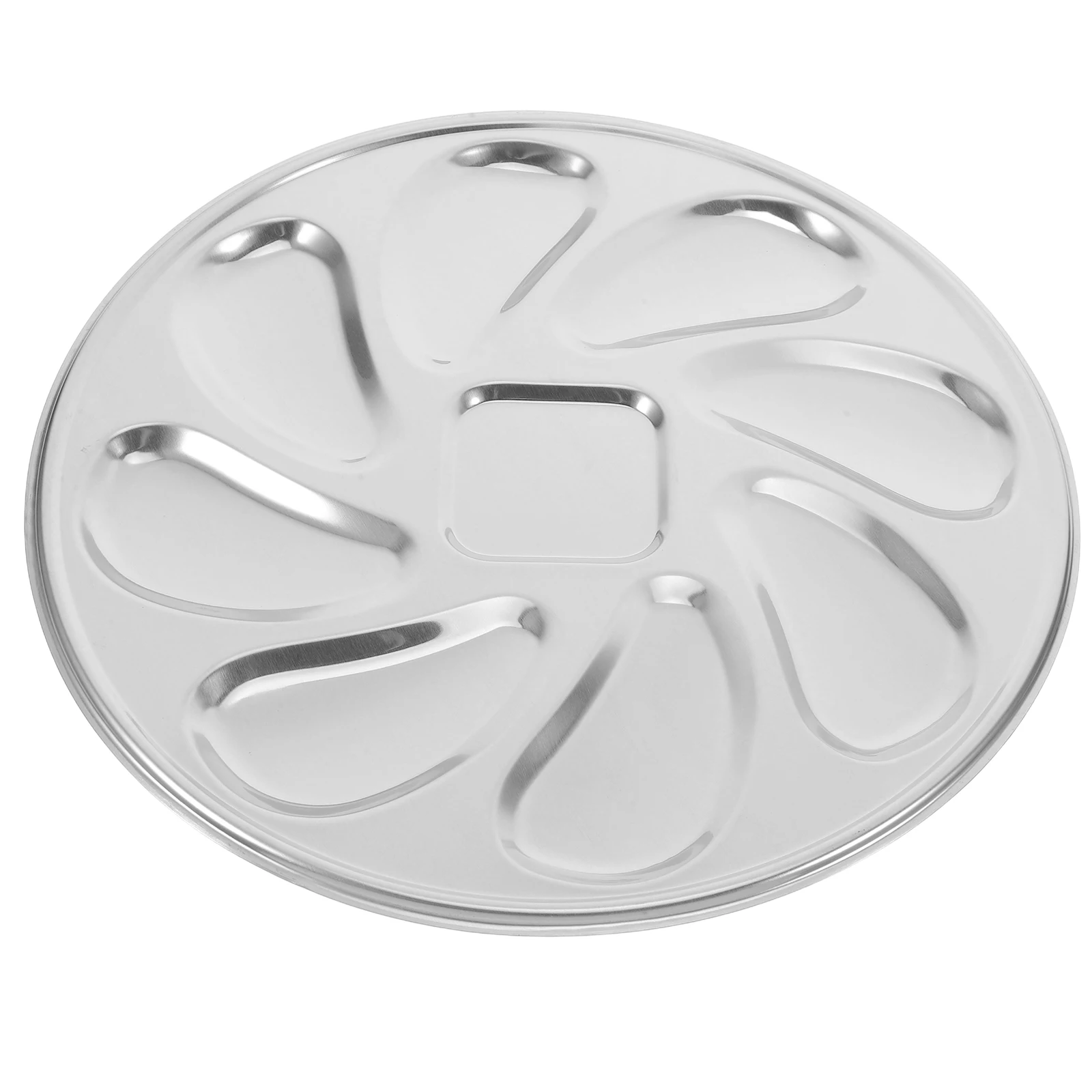 

2 Pcs Oyster Dish Stainless Steel Tray Kitchen Gadget Set Baking Pan Large Capacity Round Design Serving Platter Grilling Plate