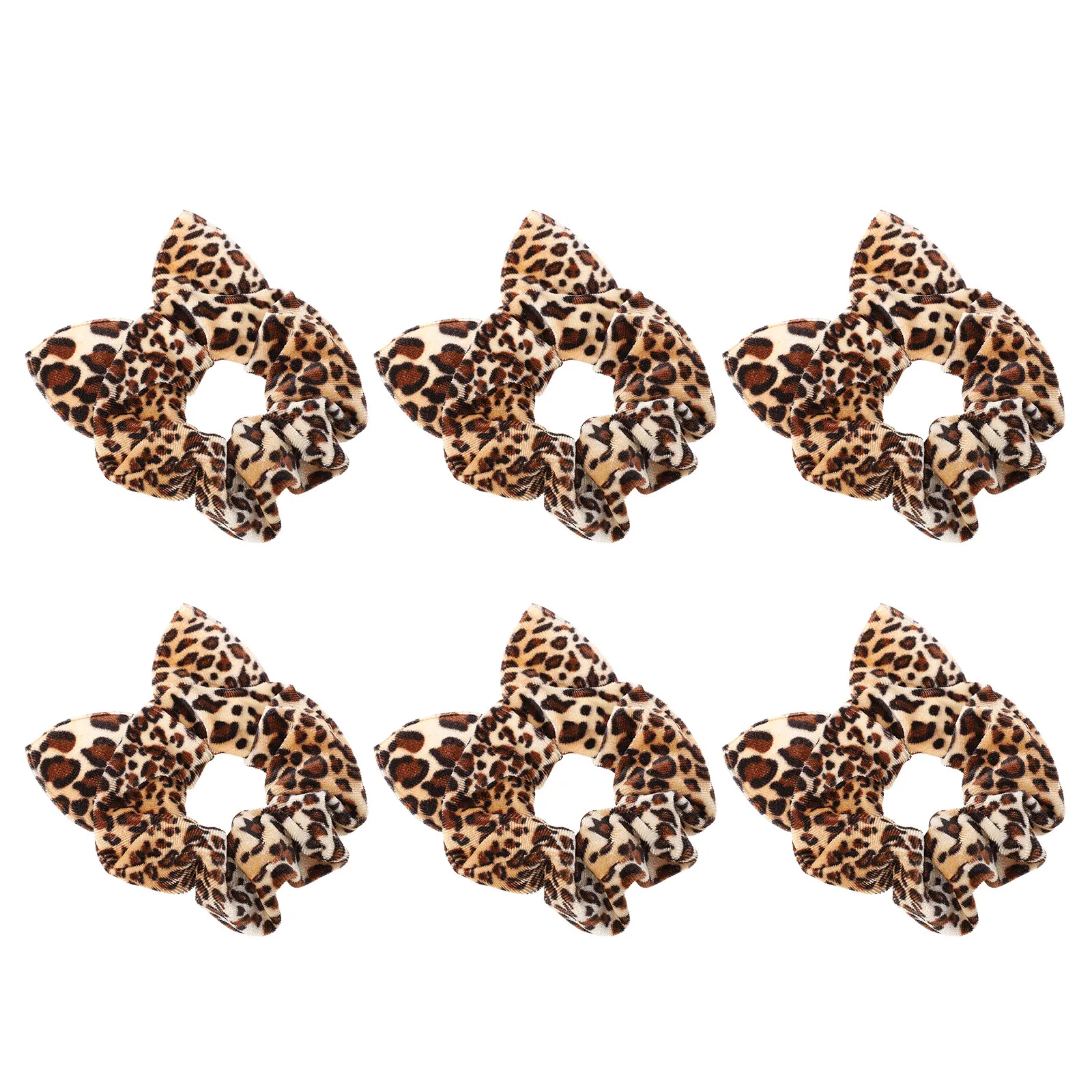

6Pcs Leopard Scrunchies for Women Hair Ties Ponytail Holders Hair Bands with Cute Animal Ears Elastic Comfortable for All Day