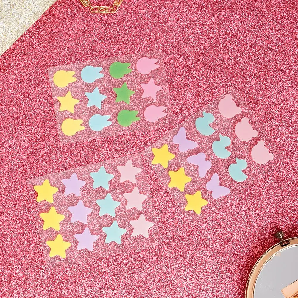 12pcs/sheet SOUG Acne Patch Star/Bear/Duck/Butterfly Shape Acne Dots Patches Cute Pimple Cover Sticker Invisible Pimple Cover