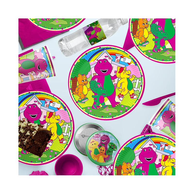 Disney, Барни, тематика дня рождения, дневной свет, одноразовый фон, ткань, круглая наклейка, день рождения, вечеринка, Baby Shower, принадлежности