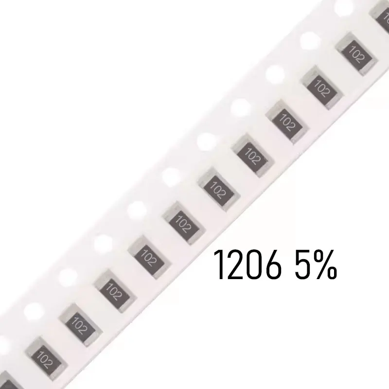 100pcs 1206 5% SMD Resistor 0R ~ 10M 1/4W 1 10 100 150 220 330 Ohm 1K 2.2K 4.7K 10K 100K 1R 10R 100R 150R 220R 330R 470R 1M