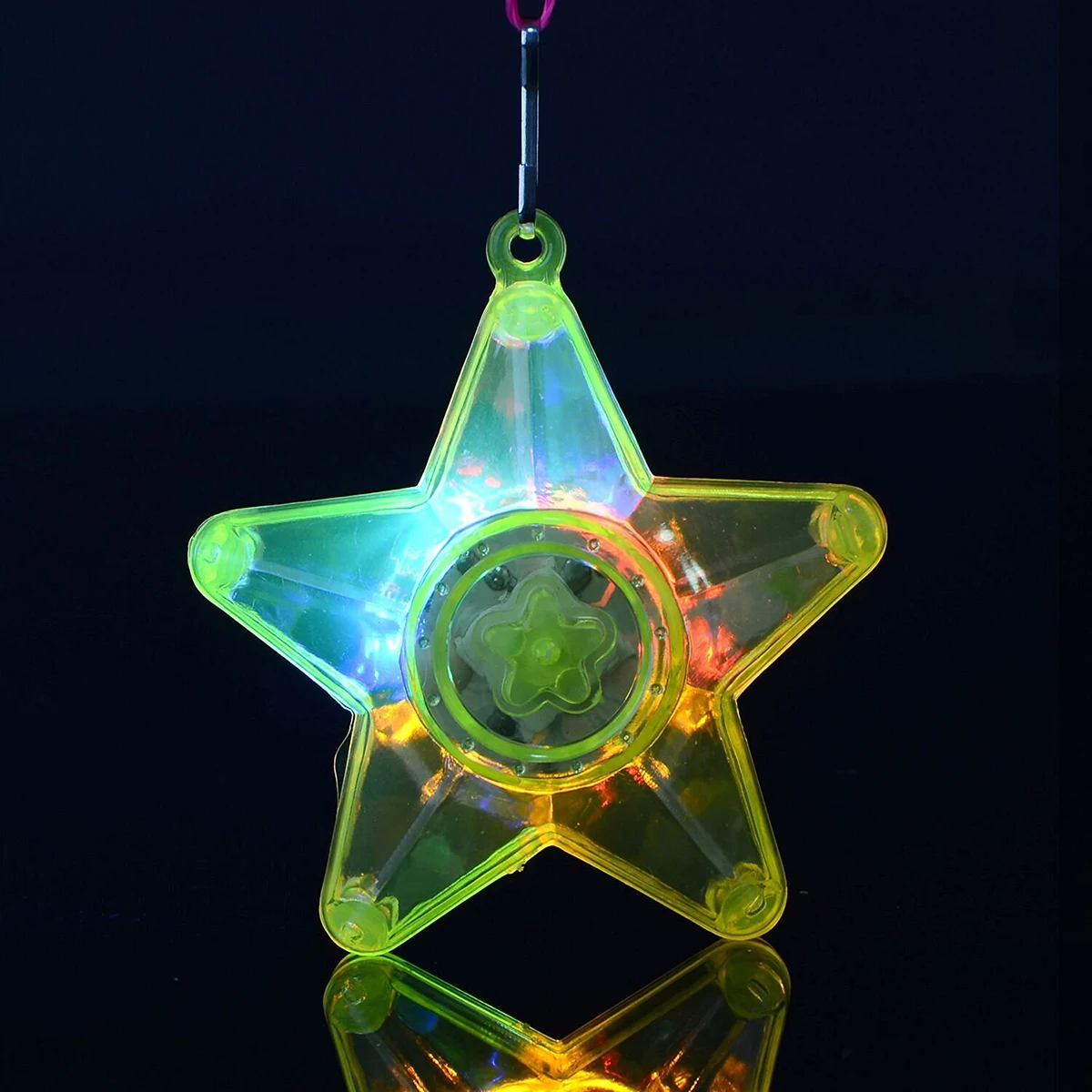 

8pcs LED 5x3cm Shining Pendants Flashing Star Heart Plastic Electronic Plastic Necklace Module Wedding Party Gifts
