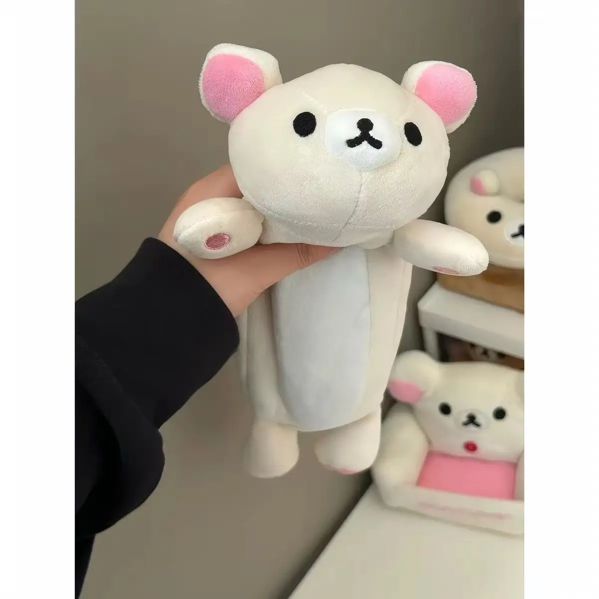 Kawaii Rilakkuma Plush Pencil Cases for Girls Kids School Korilakkuma Bear Anime Cute Pencil Case Pouch Organizer Pen Bag