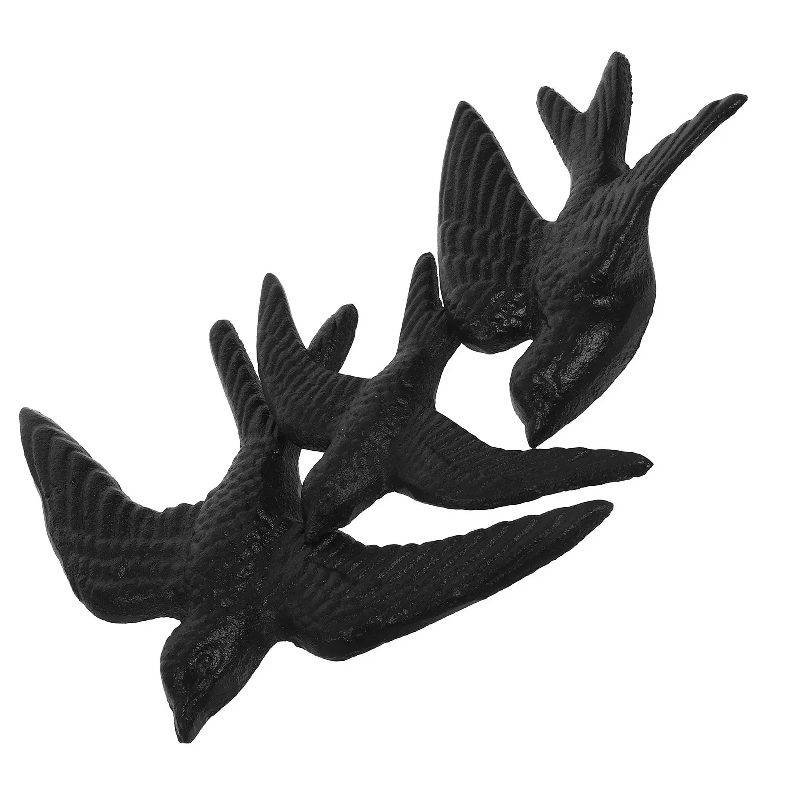 3 pièces de décoration murale 3D en forme d'oiseau, sculpture murale en fonte métallique, touche naturelle élégante, décoration intérieure pour jardin, restaurant, hôtel