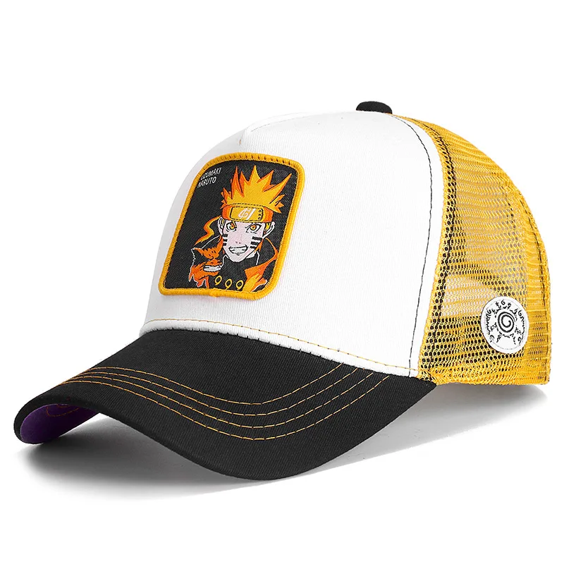 NARUTO Men Hat Baseball Cap Summer Sun Shade Fashion Hip Hop Mesh Hat Adjustable Sports Hat Uzumaki Naruto Uchiha Sasuke
