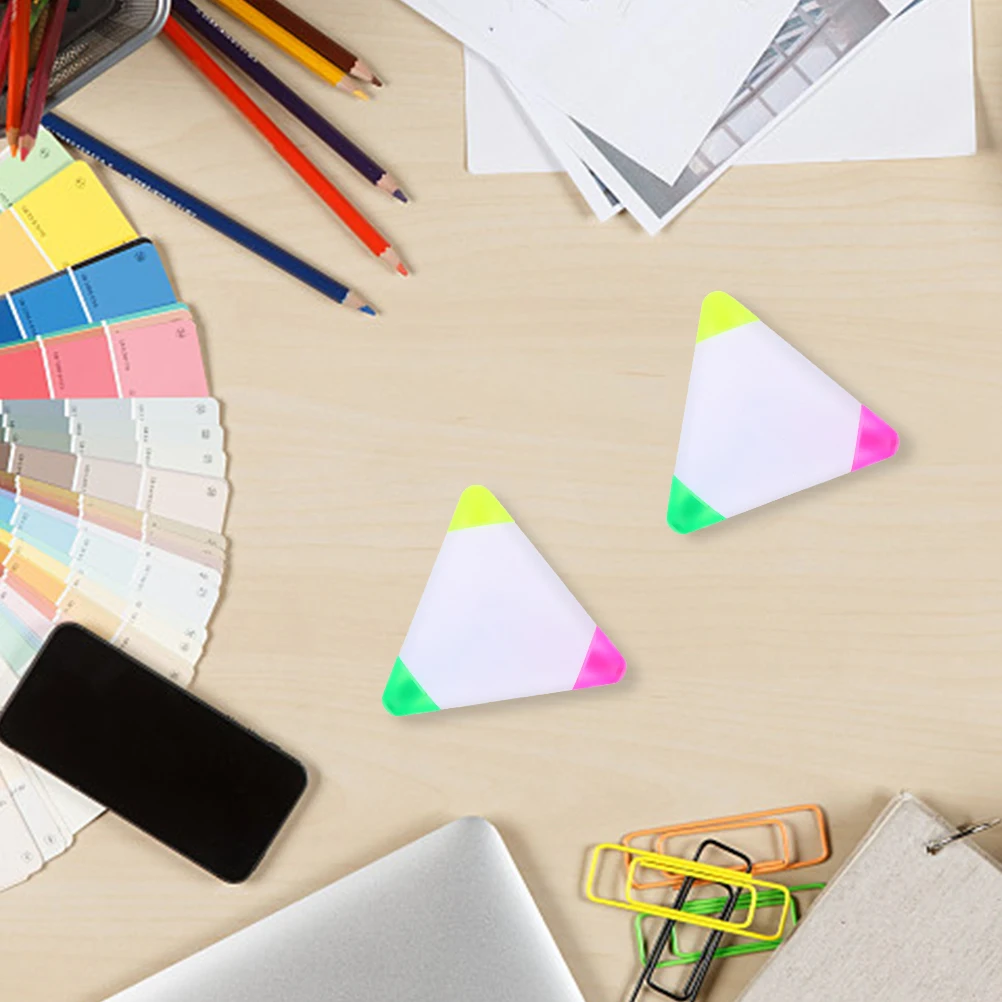 

6 шт. маркеры треугольные флуоресцентные гладкие без утечек для студентов, учителей, офисные школьные принадлежности, подарки для школы, портативные