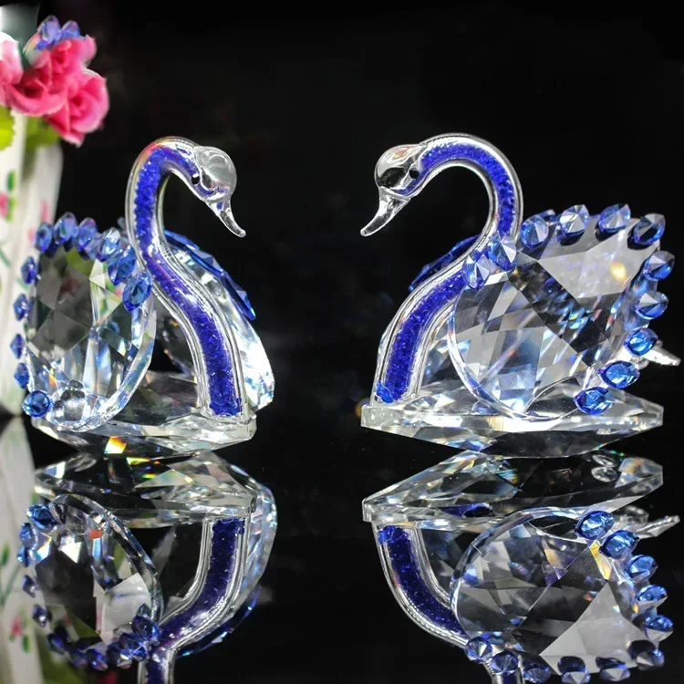 

Crystal Swan Wedding Craft Souvenir Glass Crystal Crafts Home Accessories Ornament European Style Living Room Decoration