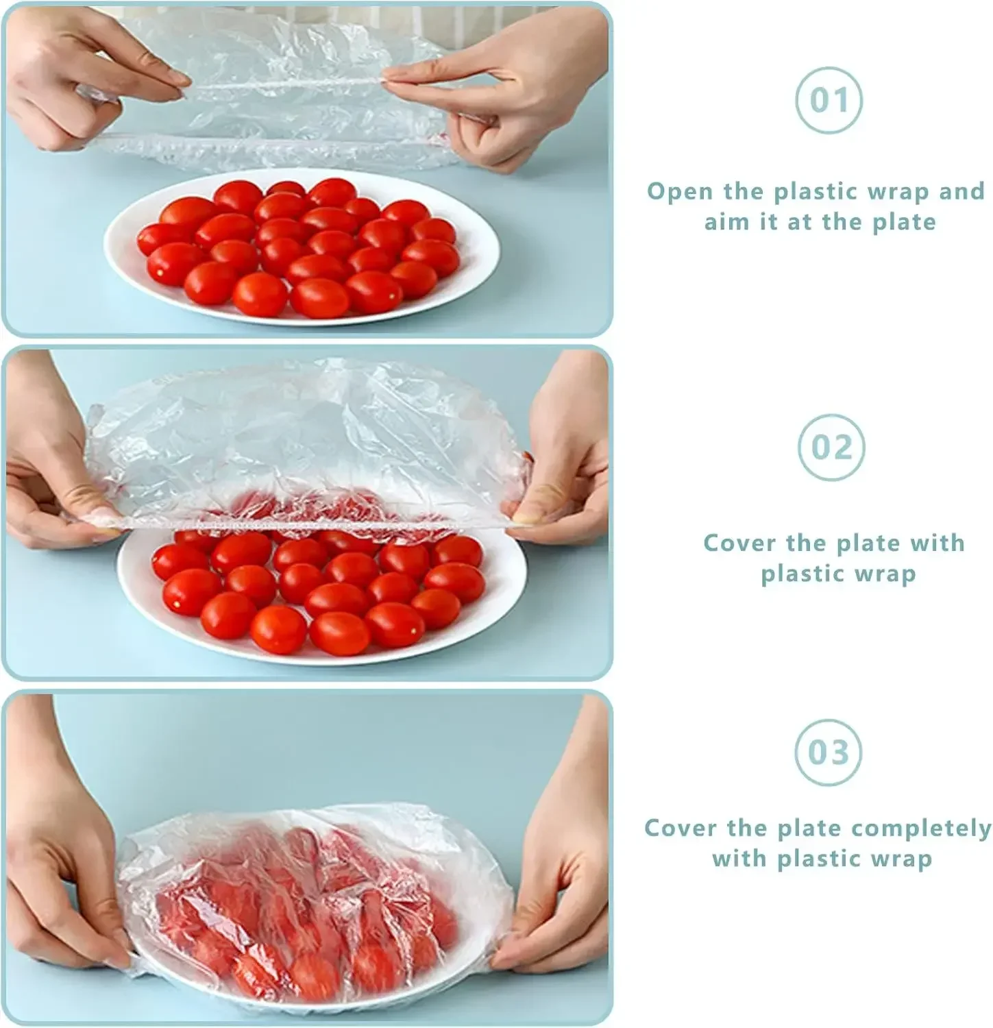 600/50PCS Disposable Food Cover Saran Wrap Bowel Covers Food Grade Fruit Fresh-keeping Plastic Storage Bags Kitchen Accessories