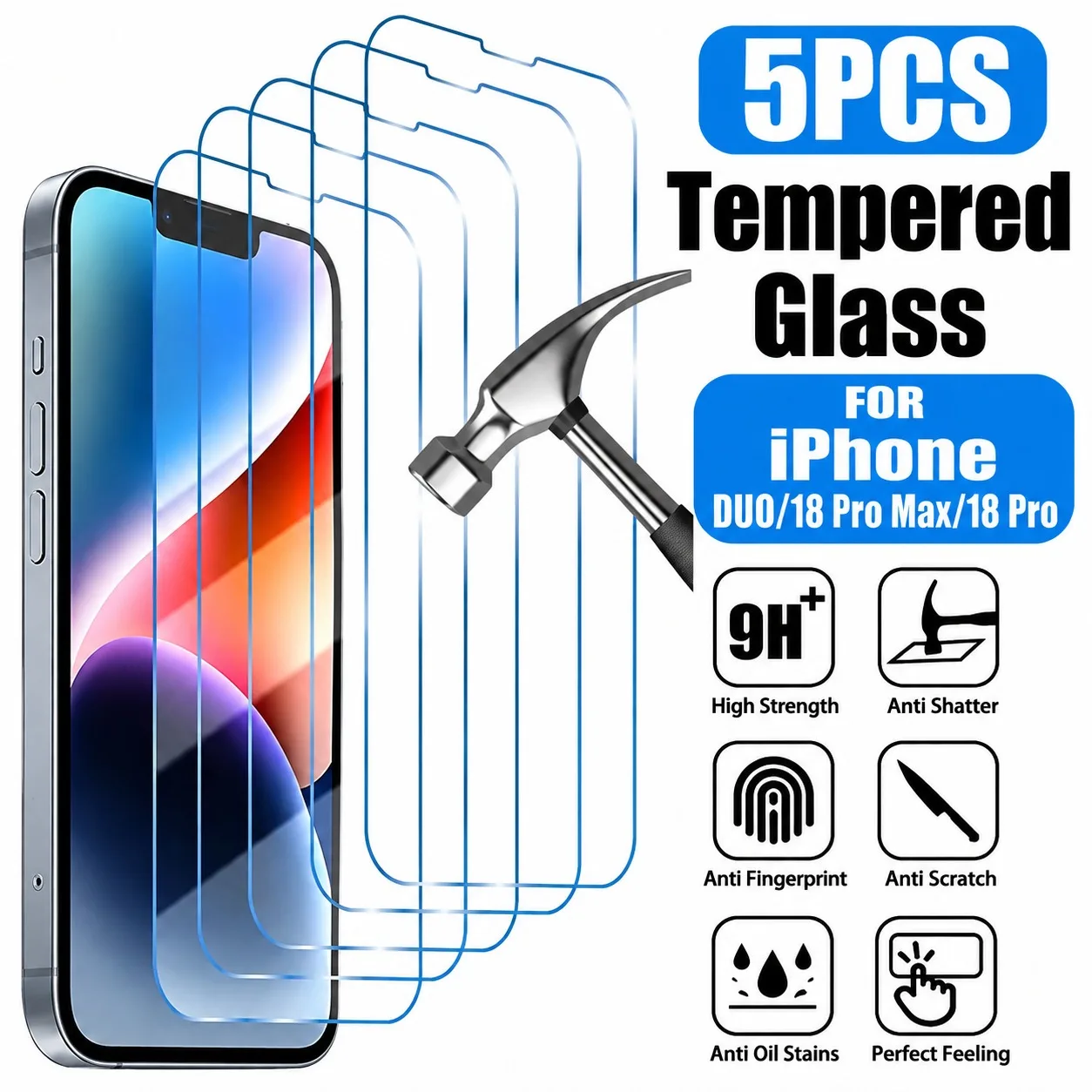 5-1Pcs 5-1Pcs HD Clear Tempered Glass for IPhone DUO 18Pro 18ProMax 17 16 15 14 13 12 11 Pro Max Screen Protector - Aliexpress Deal