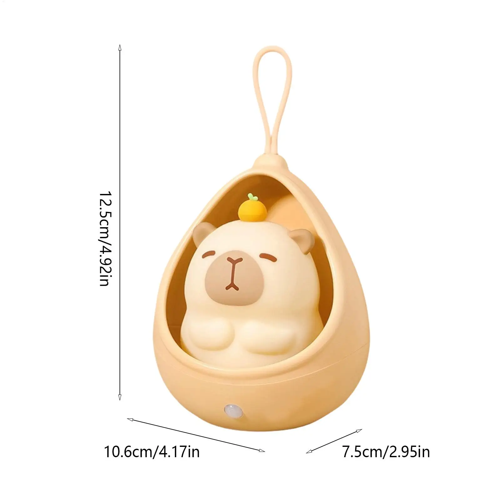 Luz nocturna de capibara, luz nocturna de silicona, recargable, Squishy, adorno con detección automática, iluminación para guardería, escritorio, dormitorio, niños