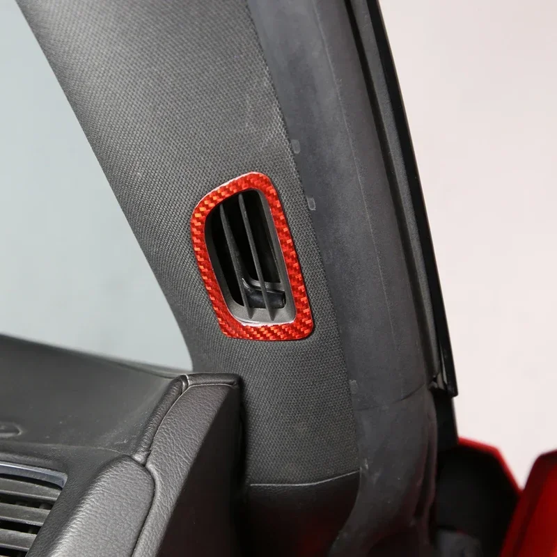 For 2014-2019 Chevrolet Corvette C7 Soft Carbon Fiber Car Styling Car A-pillar Air Conditioner Outlet Frame Sticker Auto Parts