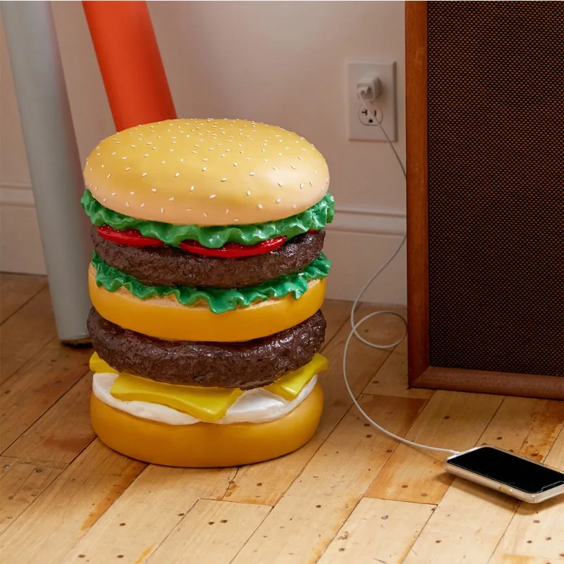 

Simulation Hamburger Modeling Small Bench Resin Handicraft Ornament, Living Room Bedroom Stool