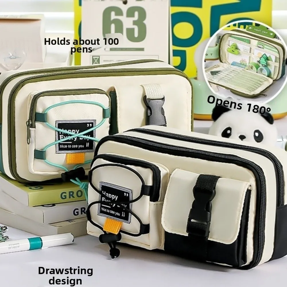 Portable Large Capacity Student Stationery Bag High Appearance Multilayer Pencil Pouch Dirt-resistant Pen Bag Children