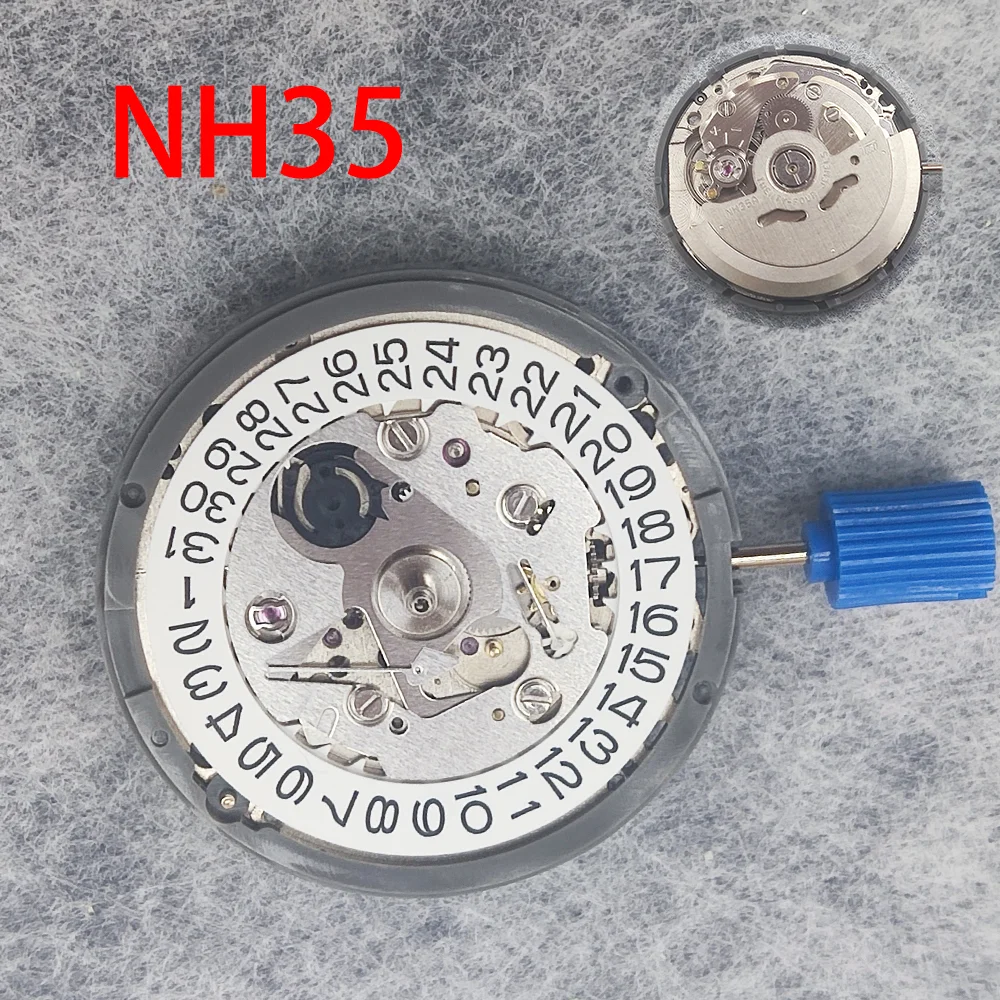 Original NH35A Fully Automatic Movement Black/White Single Calendar 9pm/3pm/6pm Men's Watch Accessories