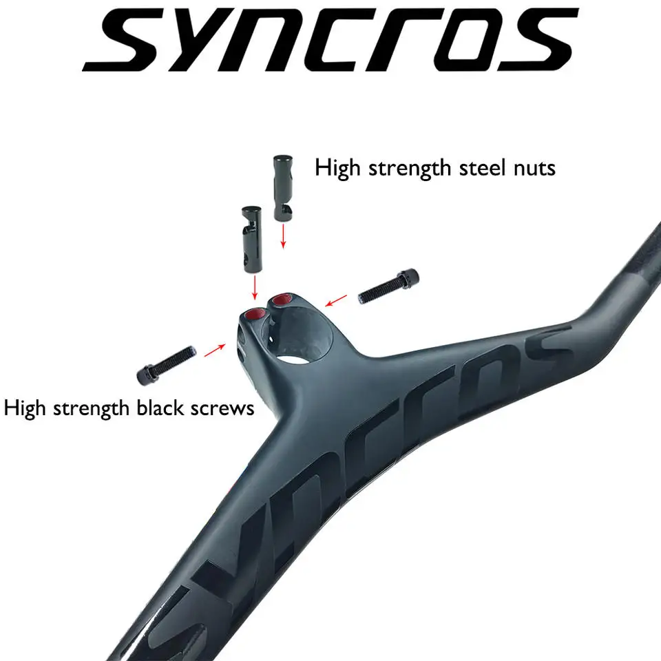 AliExpress SYNCROS Carbon Fiber MTB Integrated Bike Handlebar FRASER IC SL Mountain Bike Handleb With Stem Angle -8/-17/-25 Degree Matte