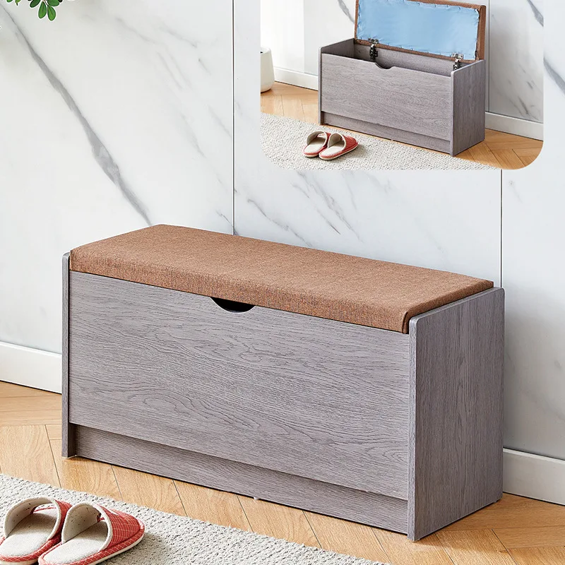 

Простой табурет для смены обуви из орехового дерева, небольшой шкаф для хранения обуви в дом, встроенное опрокидывающееся ведро, табурет для обуви, бытовой стул для сидения