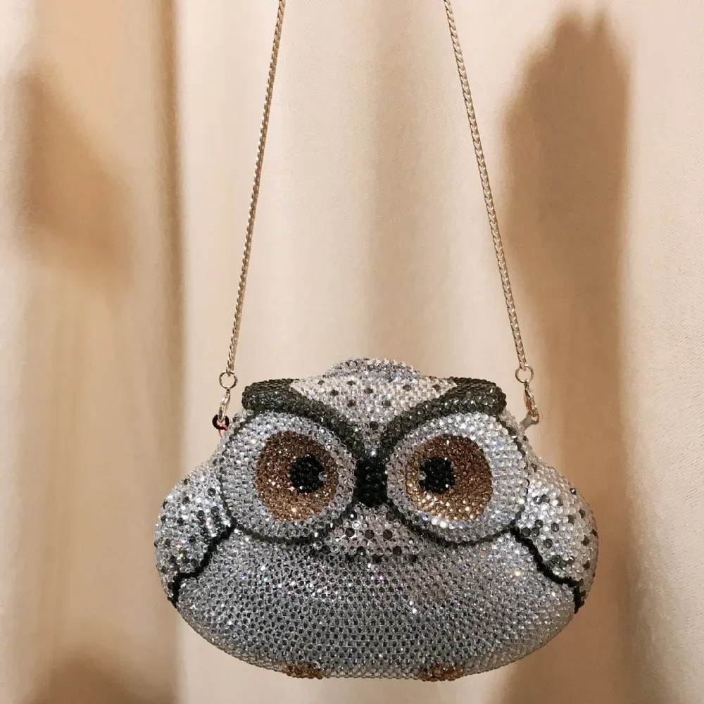 

Women Owl Crystal Evening Bags Bridal Animals Minaudiere Purse and Handbag Wedding Party Rhinestone Clutch Bag Handbags