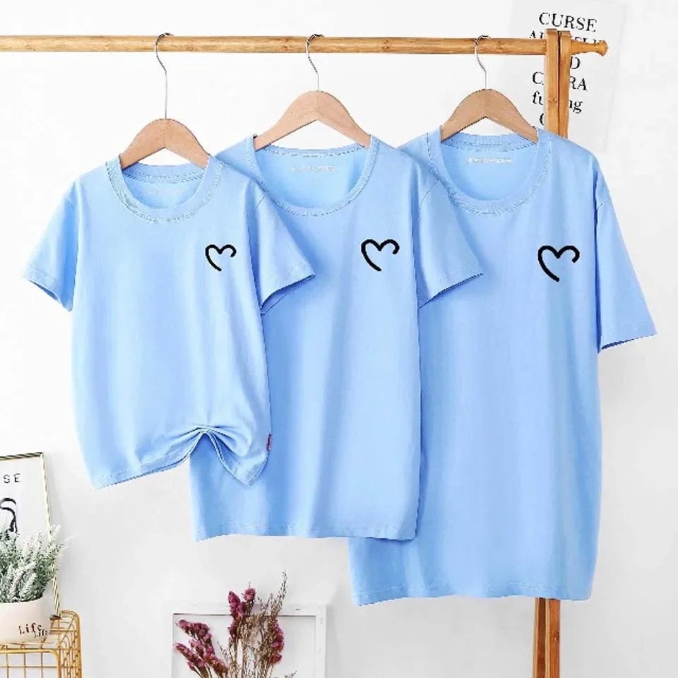 Summer Cotton Baby Mom Dad T Shirts Tops Fashion Family Matching Outfits Daddy Mommy And Daughter Son Matching Clothes