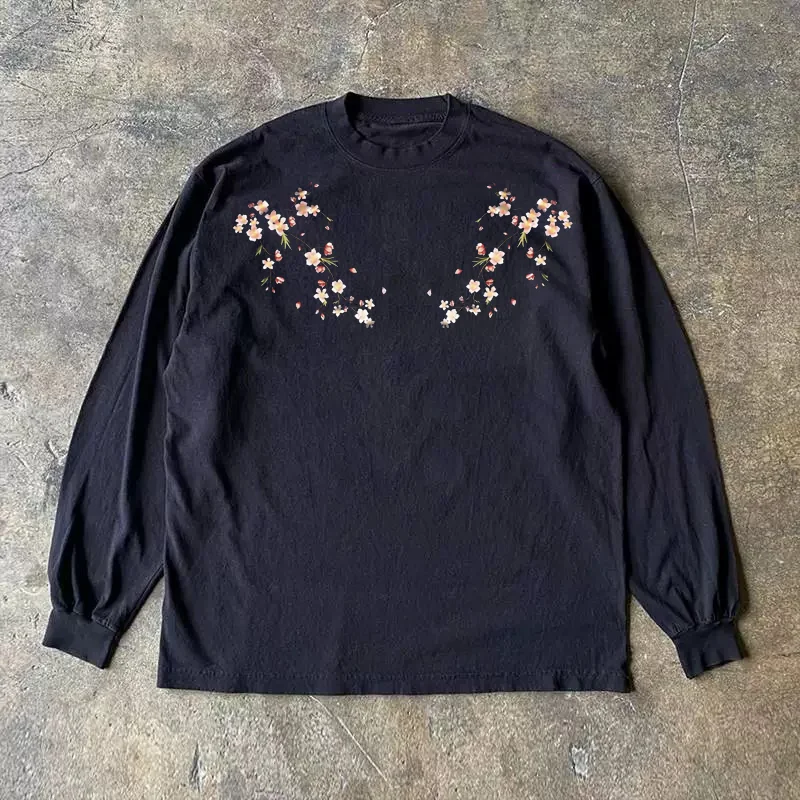 Long Sleeve 310 Pure Cotton Men's T-Shirt Upward Hero Non-Light American Style Couple's T-Shirt Youth Loose Fit Printed Tee
