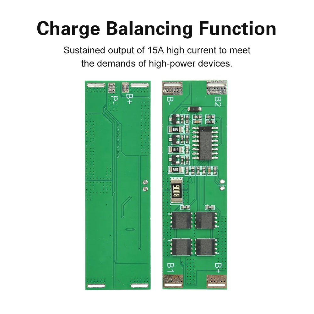 3S 12V Lithium-Batterie-BMS-Schutzplatine mit Ladungsausgleich, 15A Hochstromausgang, Überladeschutz für 18650-Zellen – Detail 7