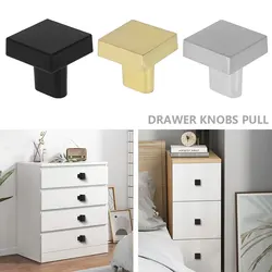 10Pcs Modern Single Hole Drawer Closet Knobs Square Zinc Alloy  Cabinet Pull Handle Knobs Furniture Decor Closet Wardrobe