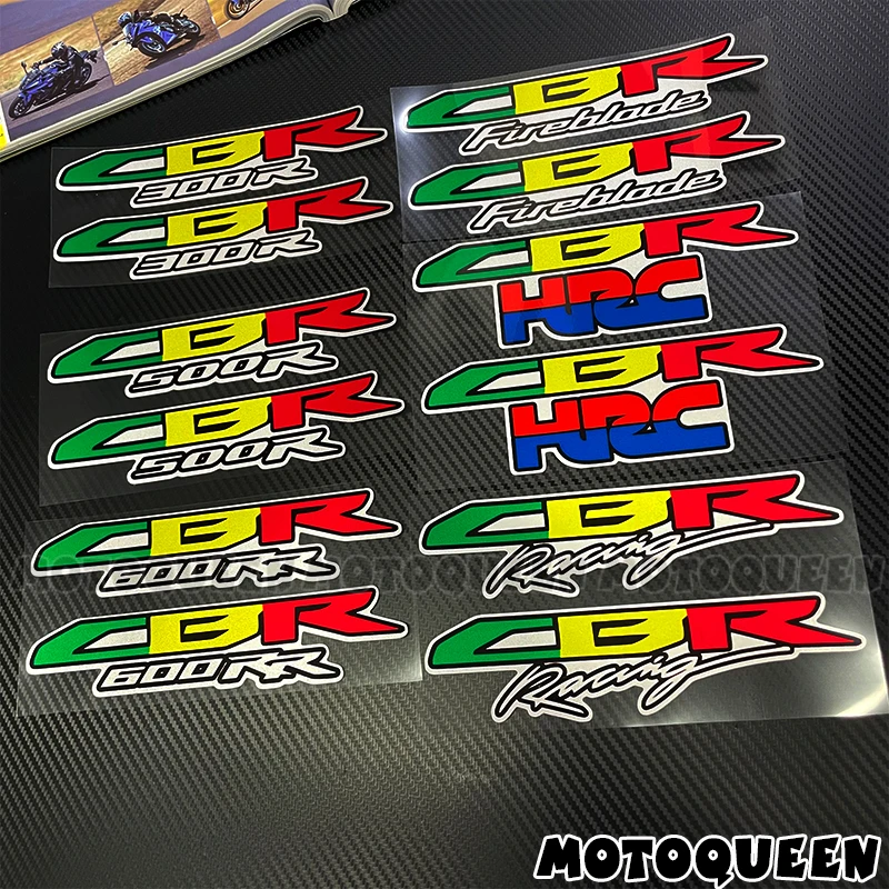 Motorbike Motorcycle Tank Pad Side Fairing Shell Wind Label Logo Decals Stickers for Honda CBR HRC 650F 600RR 1000RR 600F 650R