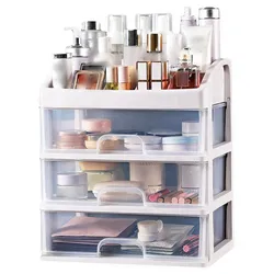 Makeup Organizer for Vanity Desktop Stroage Boxes with 3 Drawers  for Cosmetics SkinCare Eyeshadow Brushe Lipstick for Bathroom