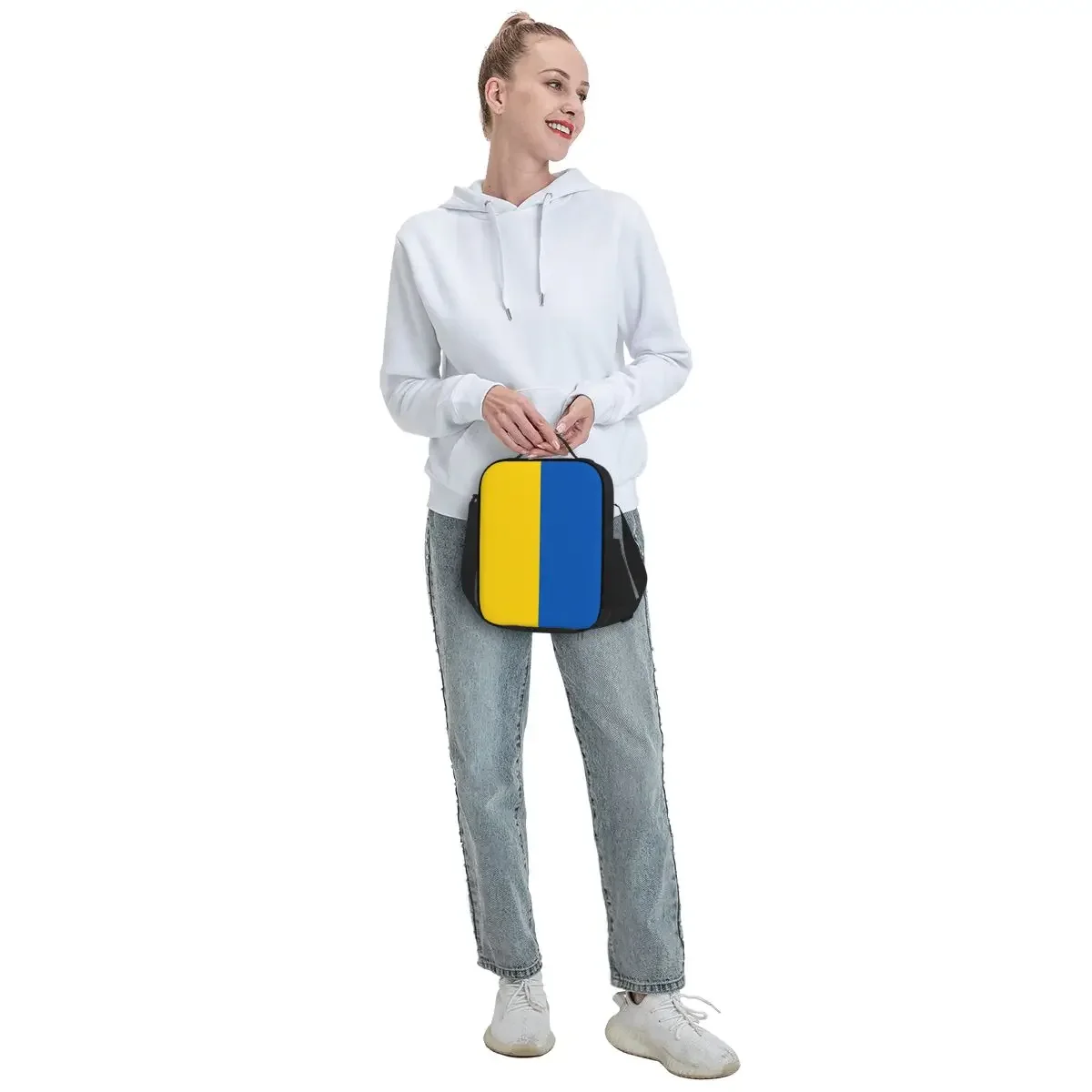 Flag Of Ukraine Insulated Lunch Tote Bag for Women Portable Thermal Cooler Food Lunch Box Work School Travel