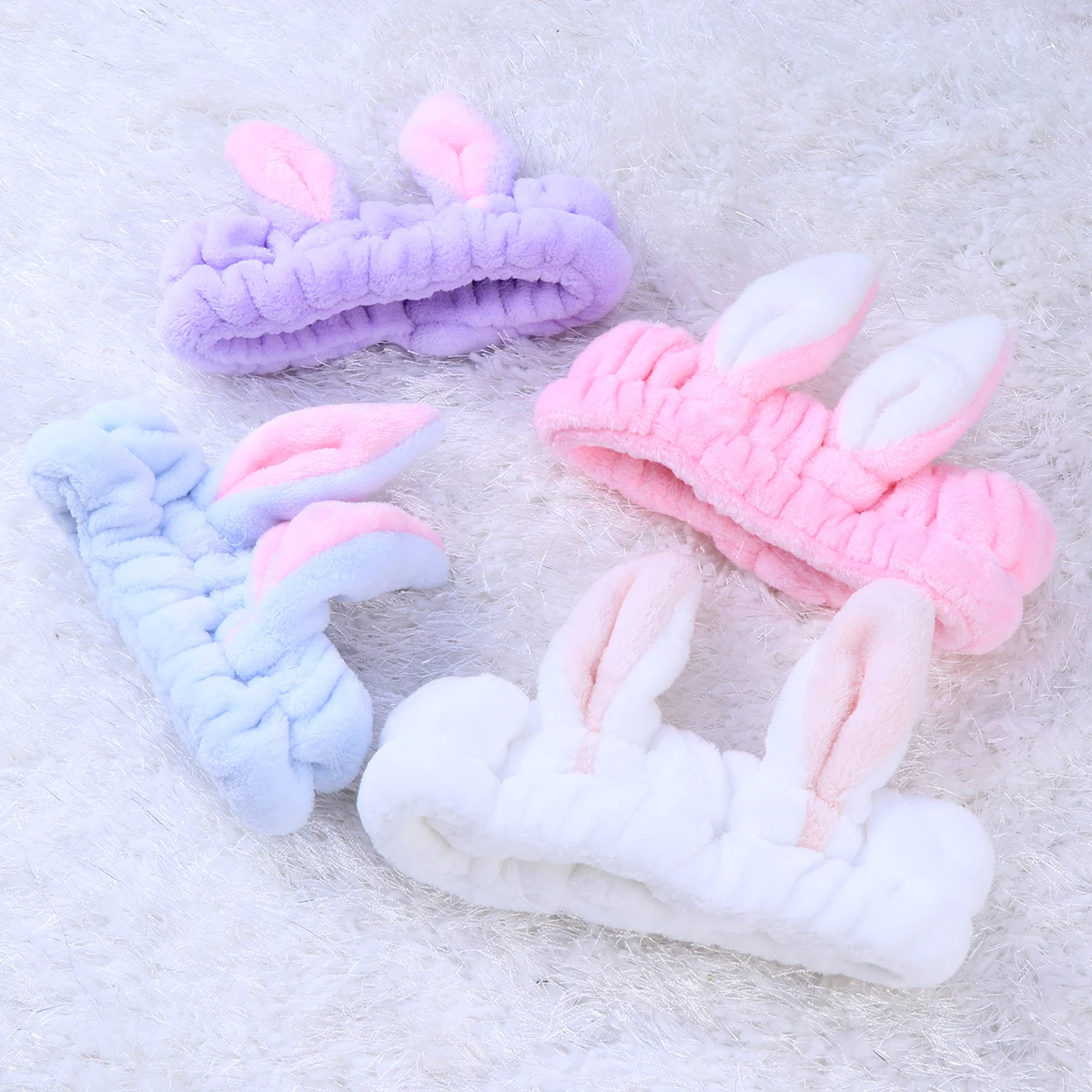 عصابة رأس على شكل أذن أرنب، رباط شعر مرن للنساء والفتيات، أداة تنظيف الوجه والمنتجعات الصحية وأذنين الأرنب #4