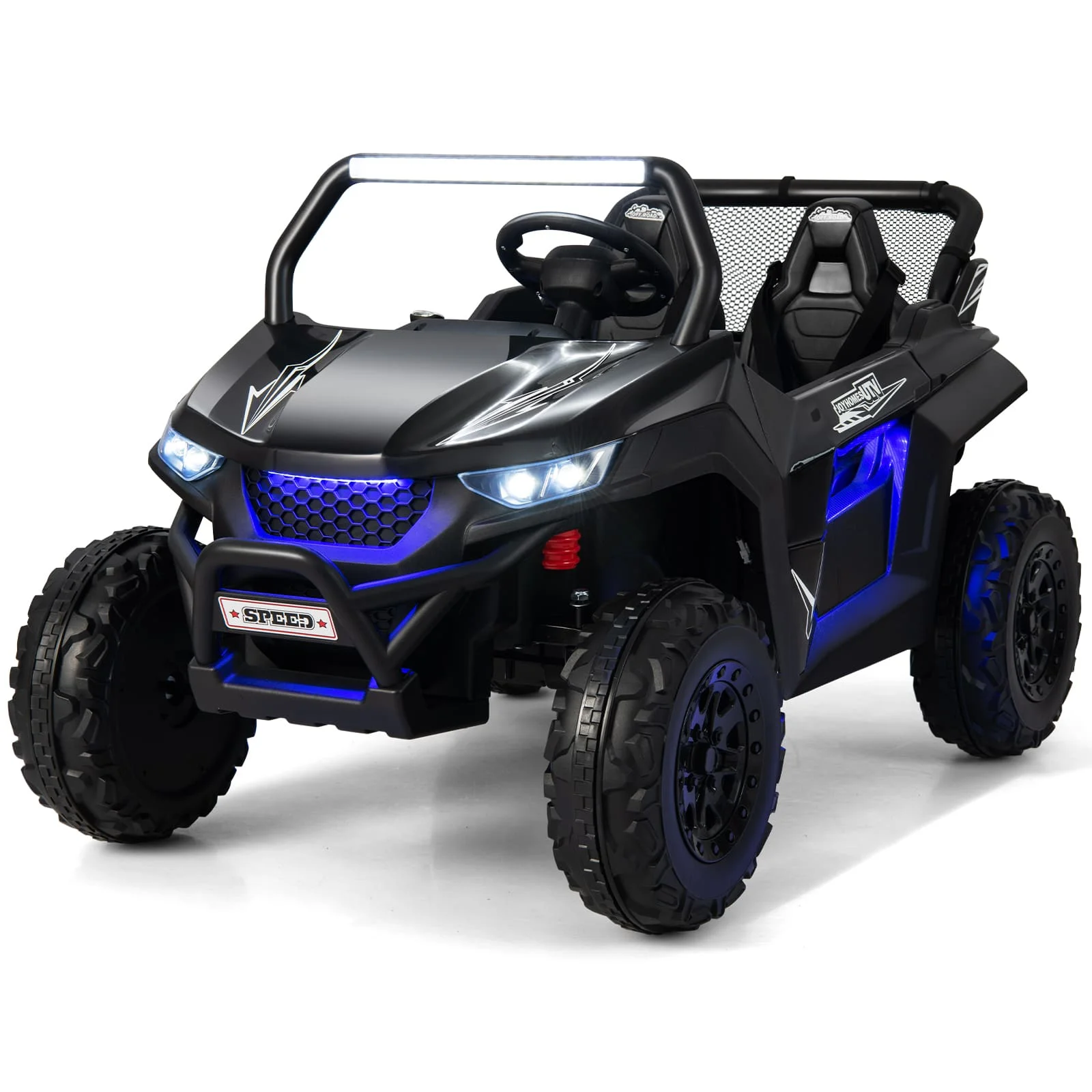 DORTALA Kids Electric Ride On Car 2-Seater 12V Battery Powered UTV-Black