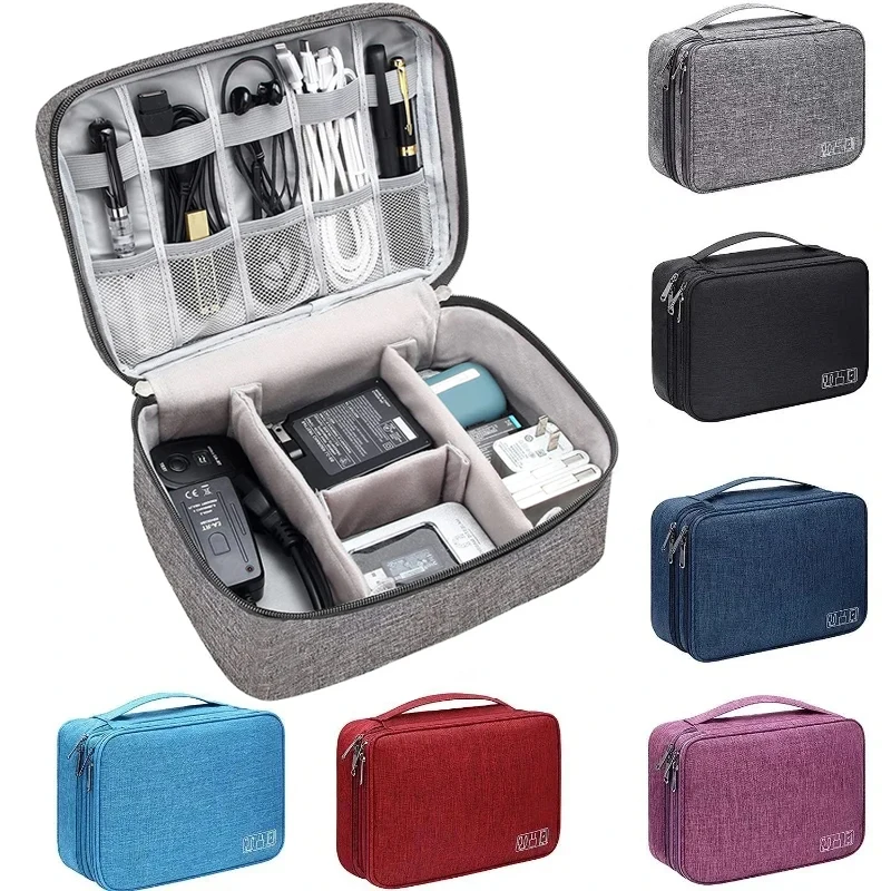 Cable Storage Bag Waterproof Digital Electronic Organizer Portable USB Data Line Charger Plug Storage Bag Travel Cable Organizer