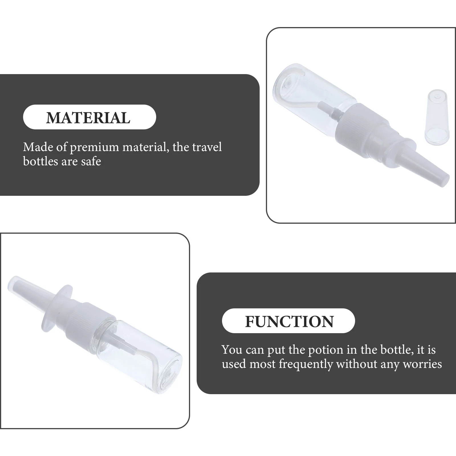 5 Pcs Compact Spray Bottles Nasal Small Detergent Direct Injection Mini Safe Travel Rhinitis