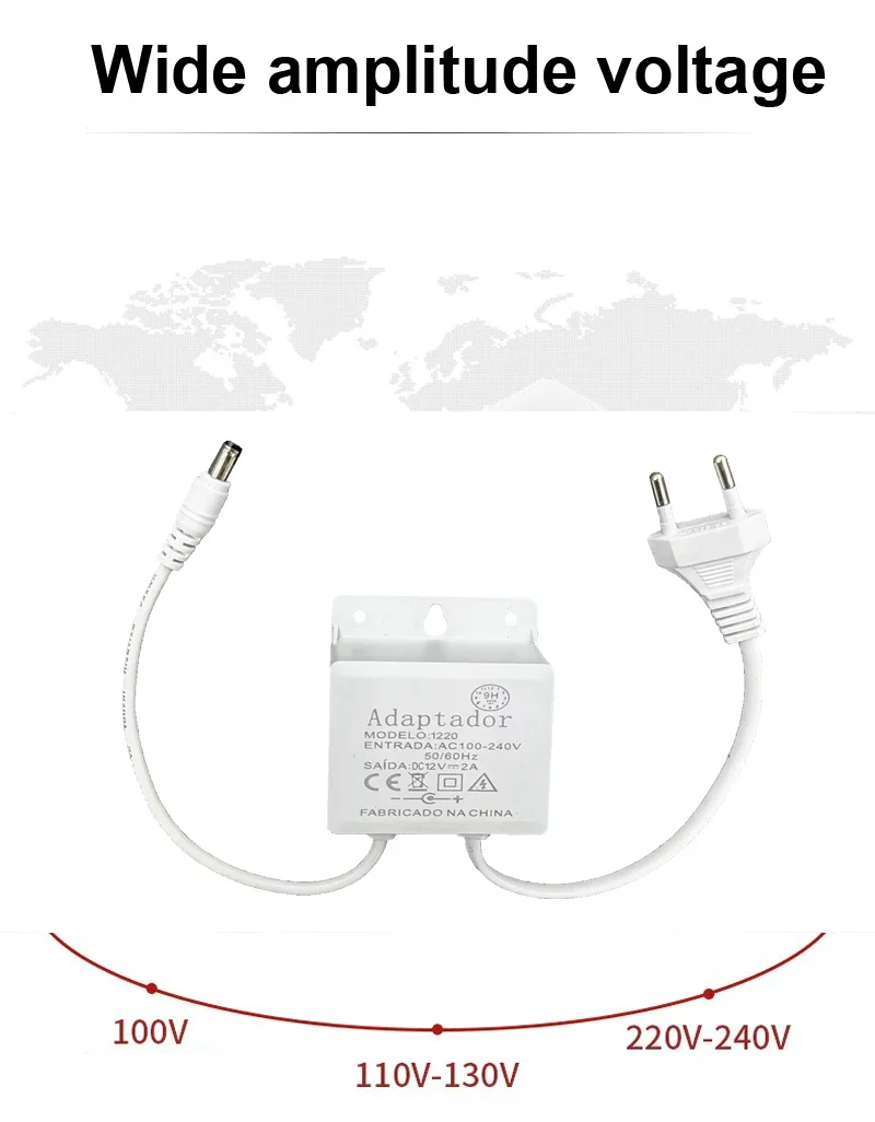 DC 12V 2A Power Adapter EU Waterproof 5.5x2.1mm Charger Converter Universal For Camera Security Router Monitor LED Strip Light image 5