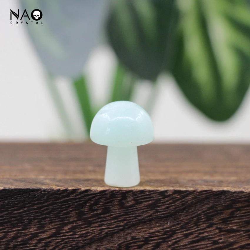 20mm Natural Stone Mushroom Statue Room Home Decor Healing Crystal Gemstone Figurine Aquarium Decoration Crafts Ornament Gifts